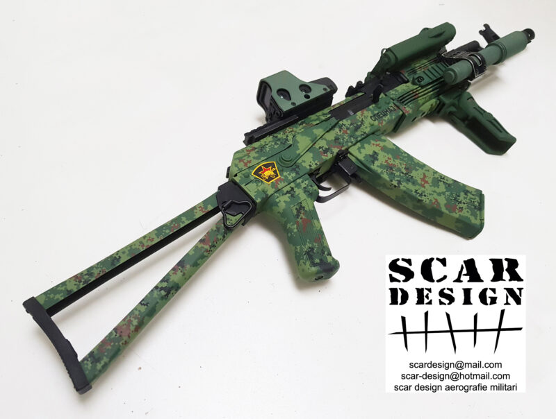 AK 74 EMR ASG fucile softair mimetico SCAR design